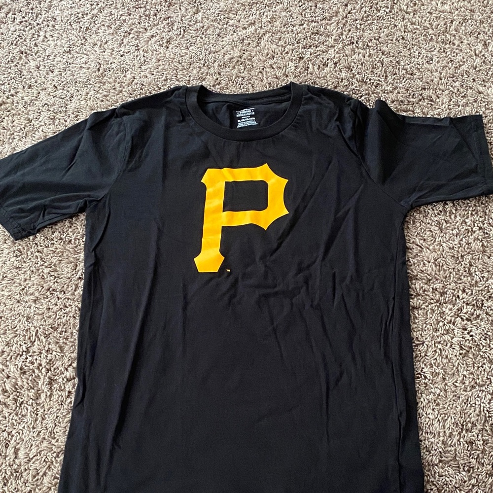 Genuine Merchandise Black Tee with Yellow Lettering